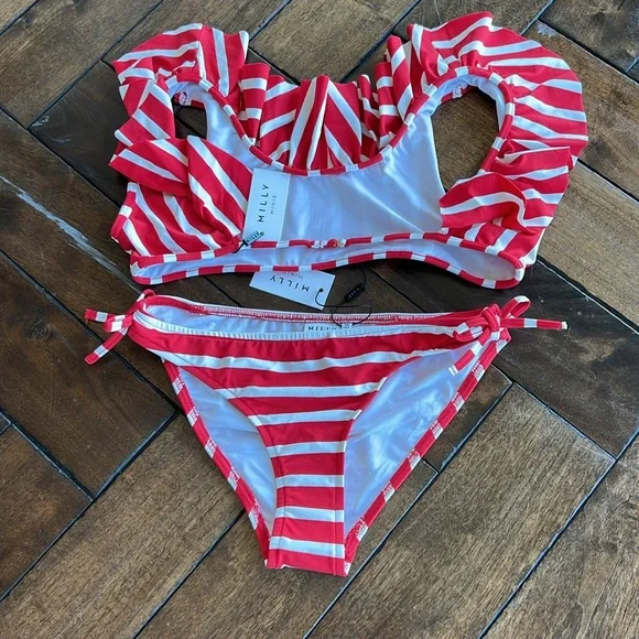 Milly Minis size 12 pinafore string two piece bikini set